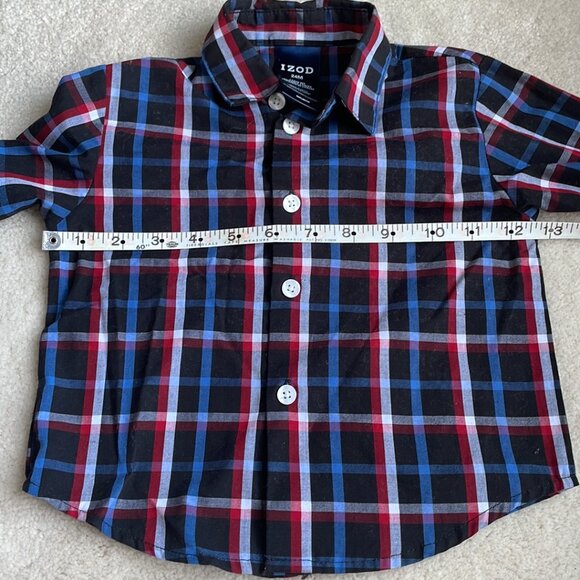 Izod Christmas Reindeer Snowflake Outfit Sweater Vest Shirt Pants Size 24 months - Picture 10 of 16